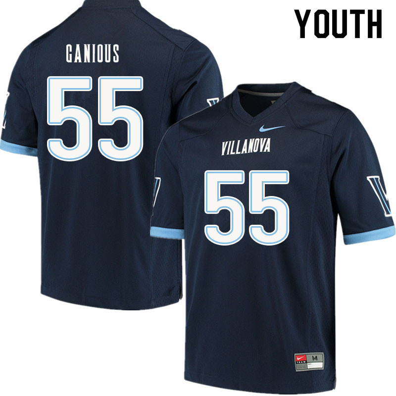 Youth #55 Bryce Ganious Villanova Wildcats College Football Jerseys Sale-Navy - Click Image to Close